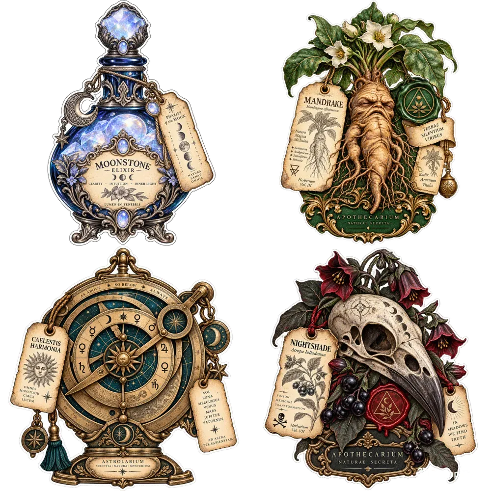 Vintage Alchemy Apothecary Sticker Art