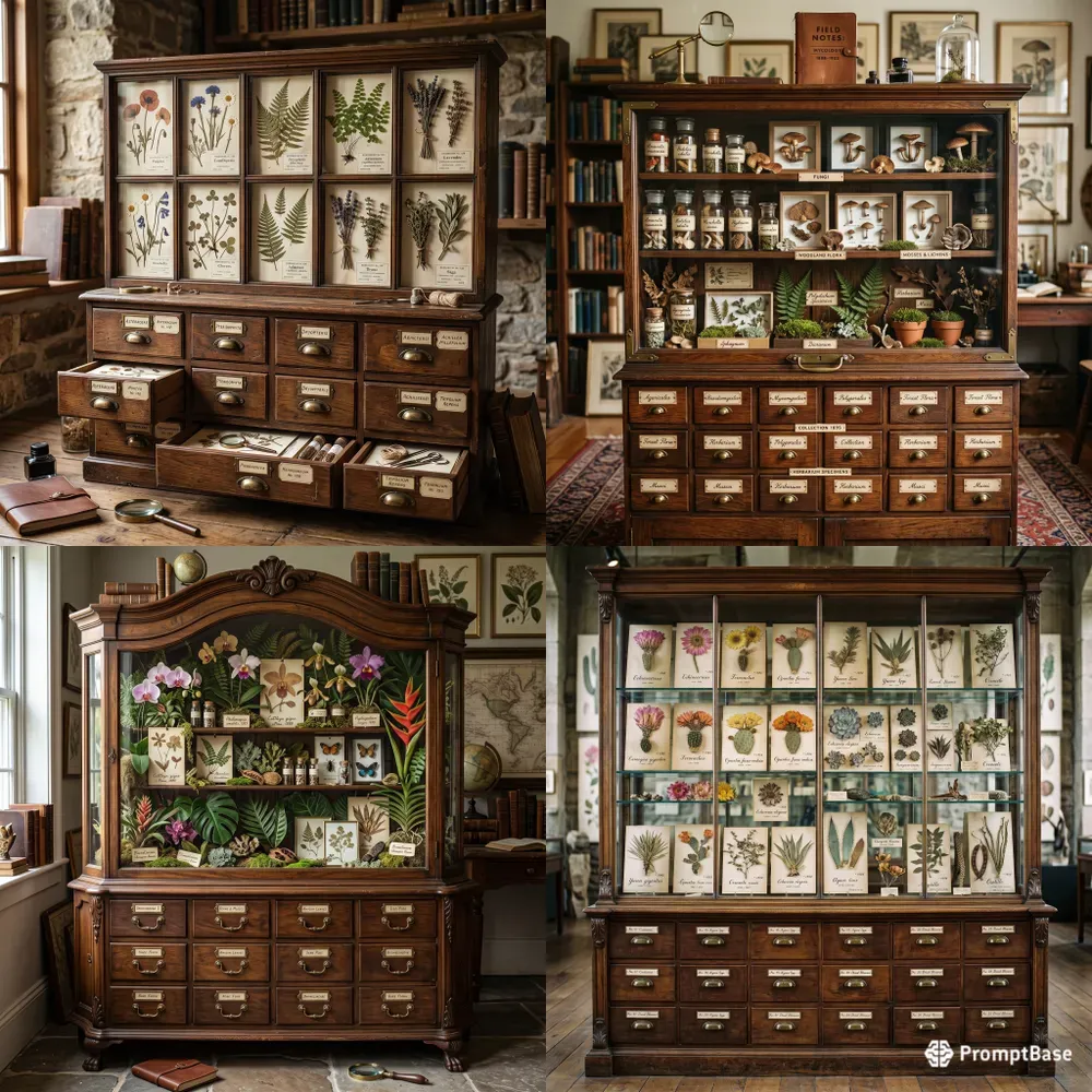 Vintage Botanical Specimen Cabinet Creations