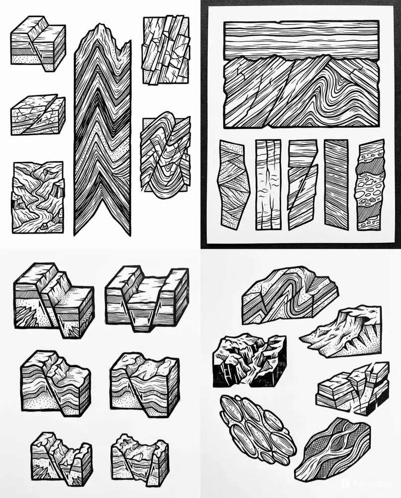 Geological Strata Tattoo Flashes