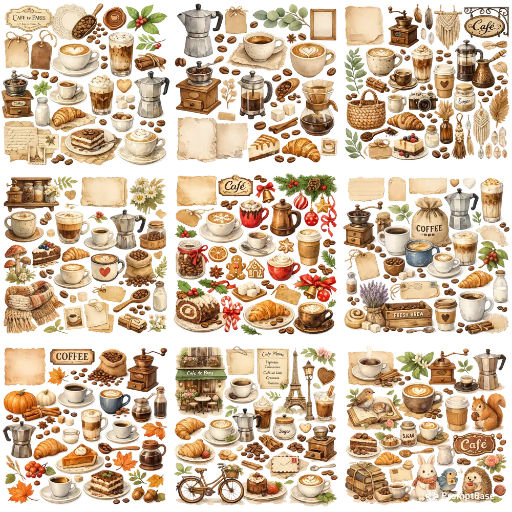 Rustic Coffee Journal Elements