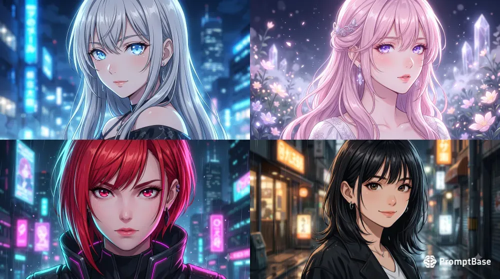 Stylish Anime Girl Portraits