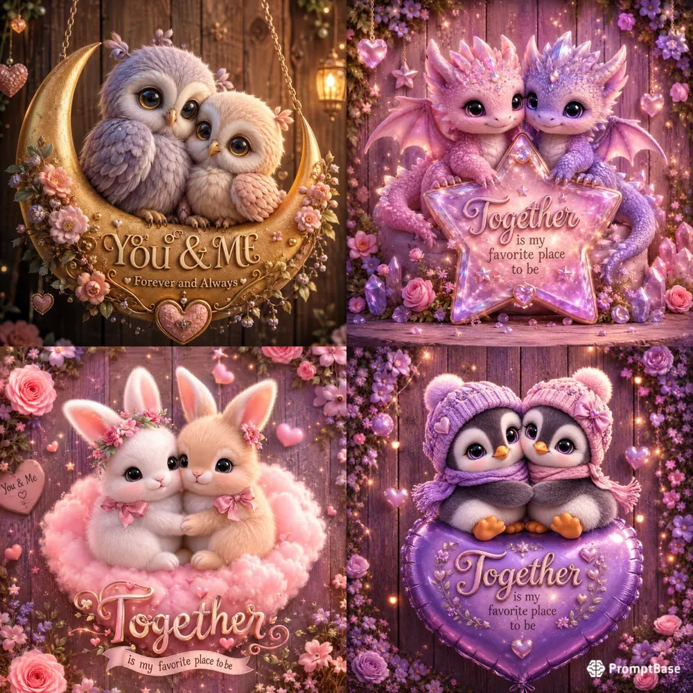 Cute Love Birds Wooden Heart Art