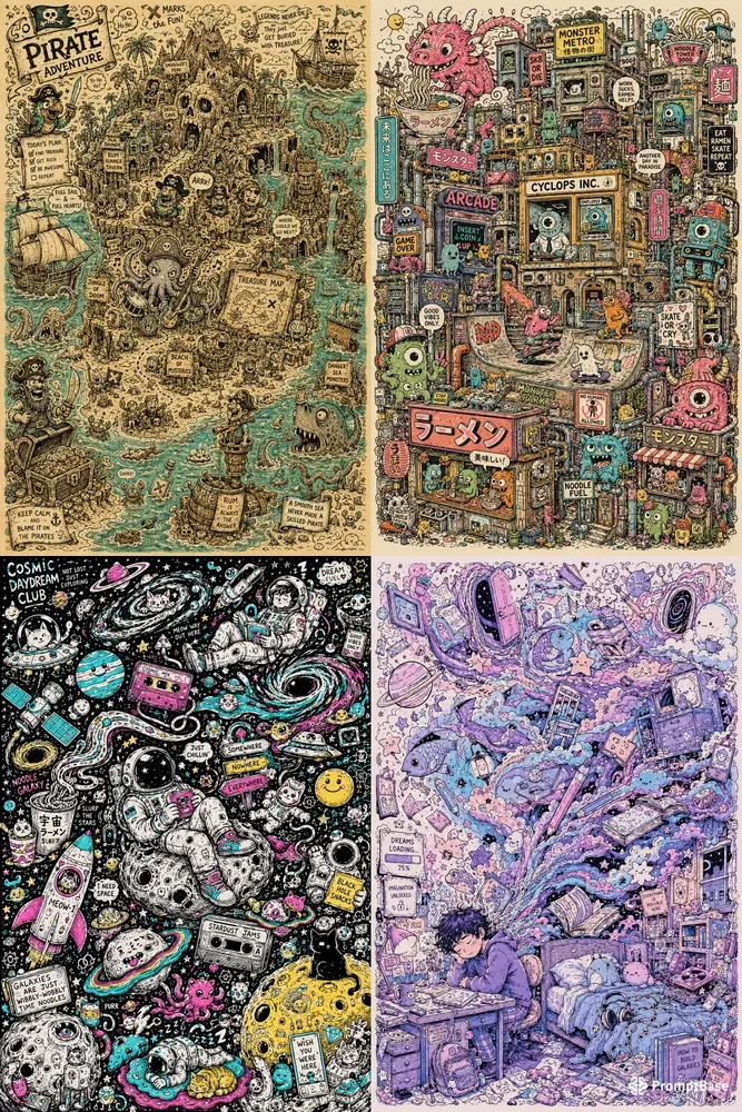 Doodle Style Scenery