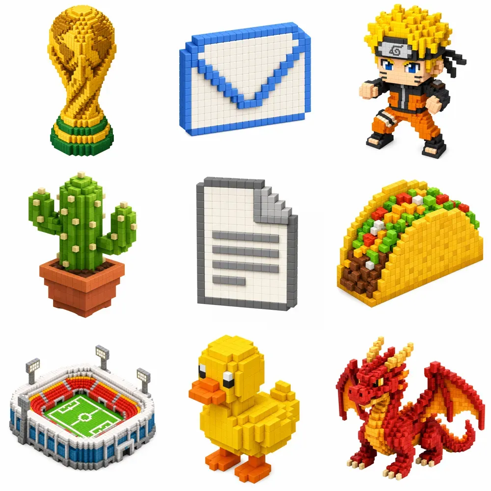 Modern Voxel 3D Object Icons
