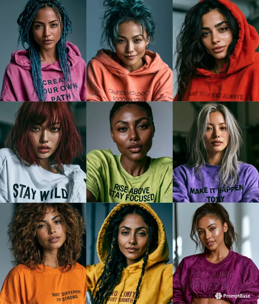 Vibrant Fashion Text Portraits