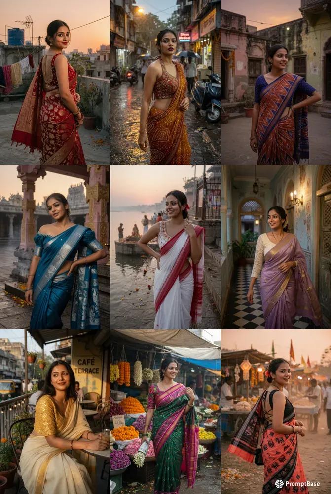 Indian Saree Editorials Realistic
