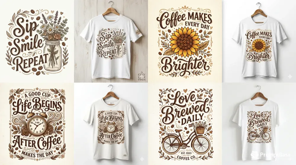 Vintage Coffee Typography Tshirt Mockups