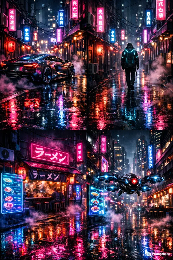 Cinematic Cyberpunk Neon Street Photography