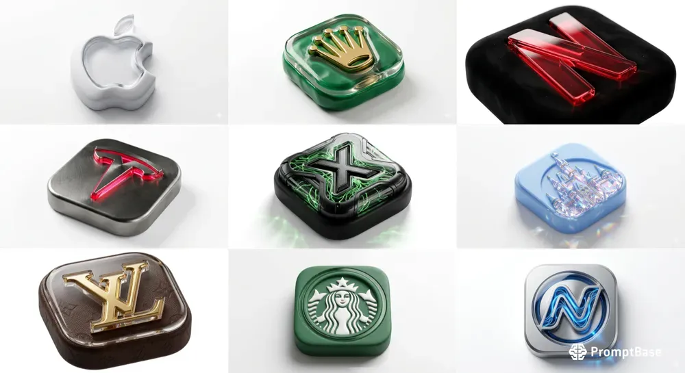 Luxury 3D Brand Icons Logos