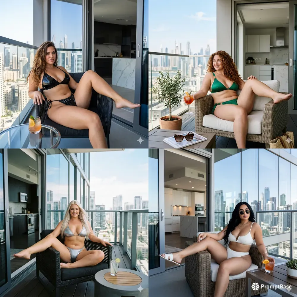 Bikini Girls On Outdoor Armchairs