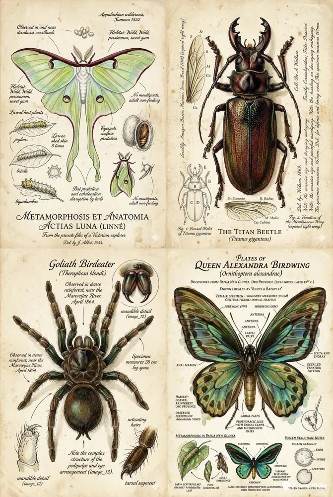 Vintage Biological Study Print Assets