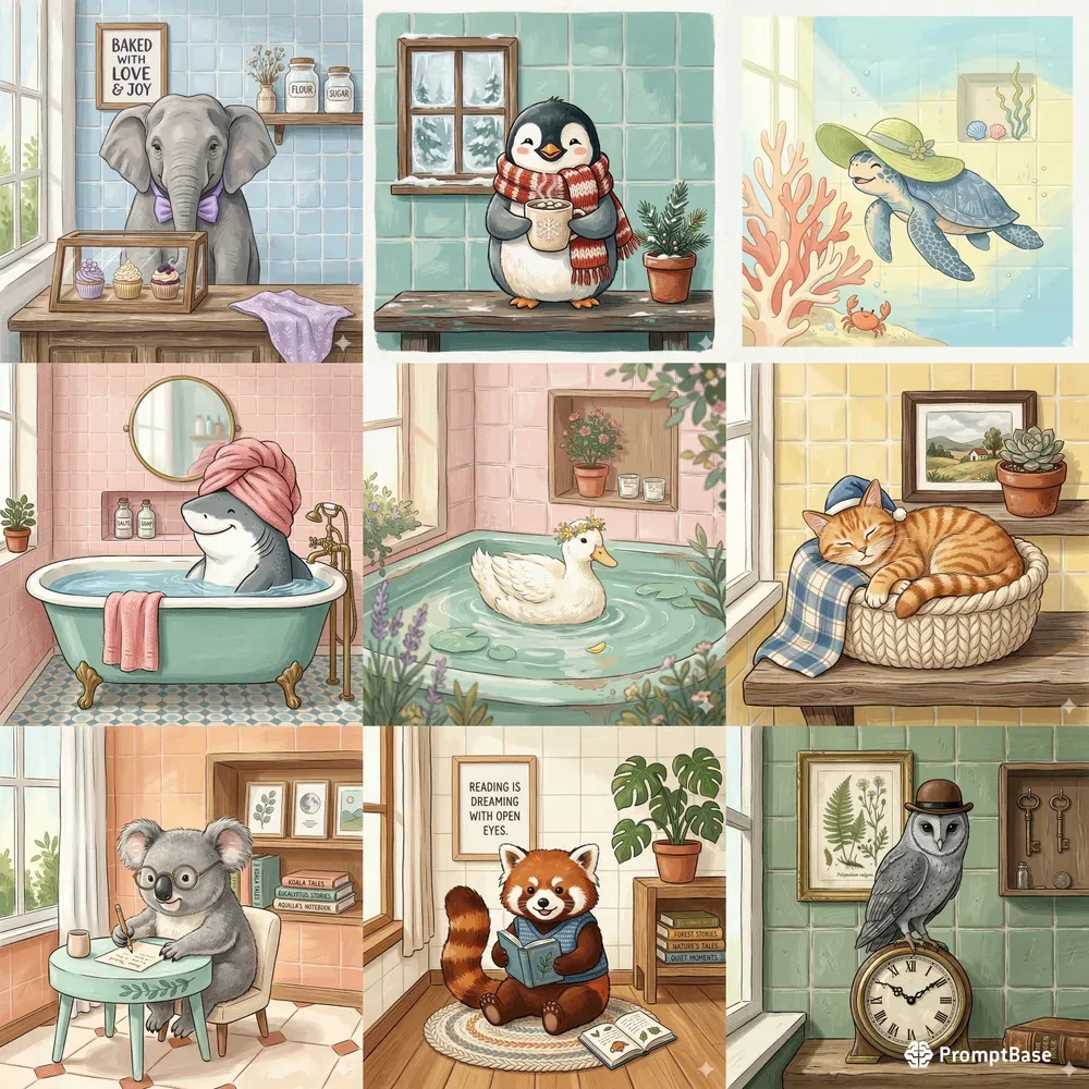 Pastel Textured Animal Art