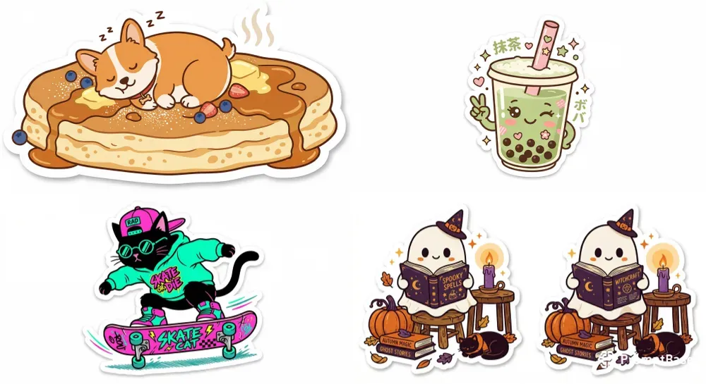 Kawaii Diecut Vector Stickers