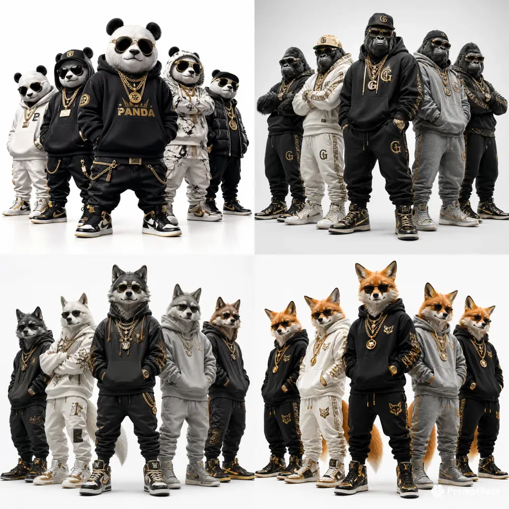 Luxury Streetwear Animal Crews