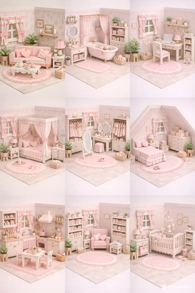 Coquette Paper Craft Homes