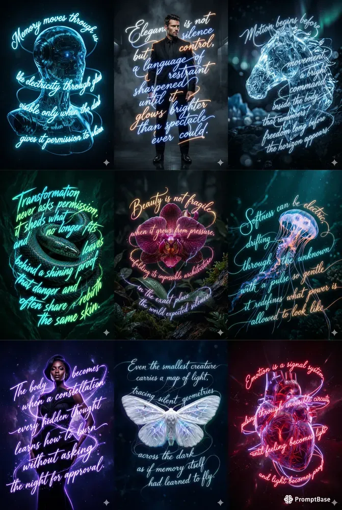 Luminous Text Web Poster Art