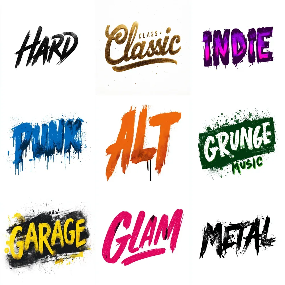 Rock Music Text Logos