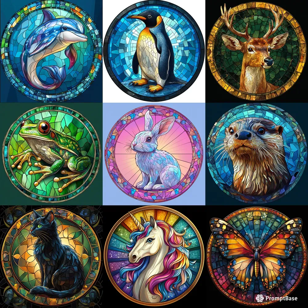 Stained Glass Animals Designs