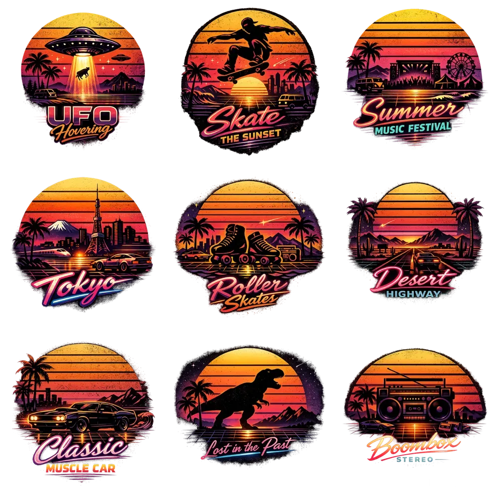 Retro Sunset Tee Shirts