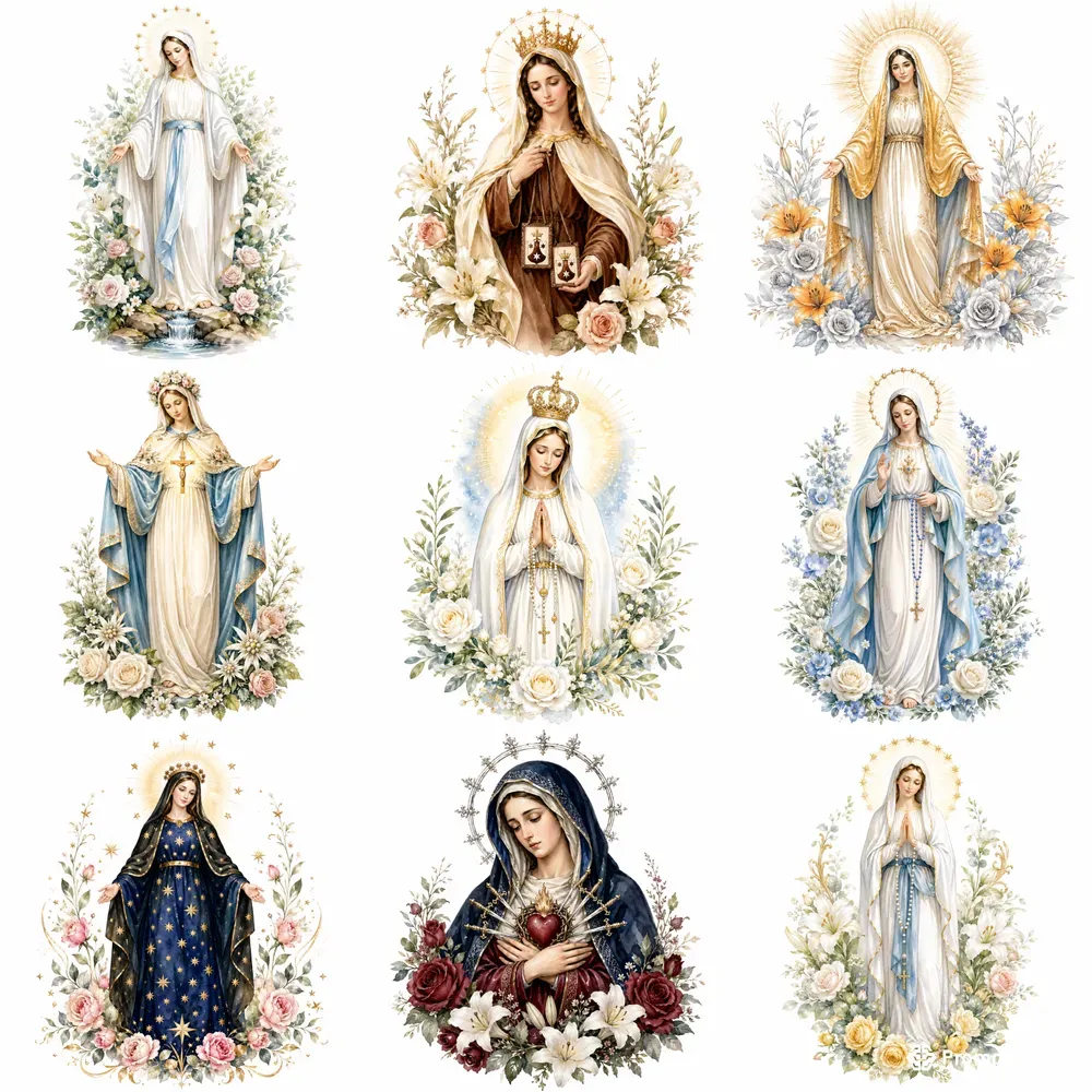 Marian Holy Apparition Watercolor Sets