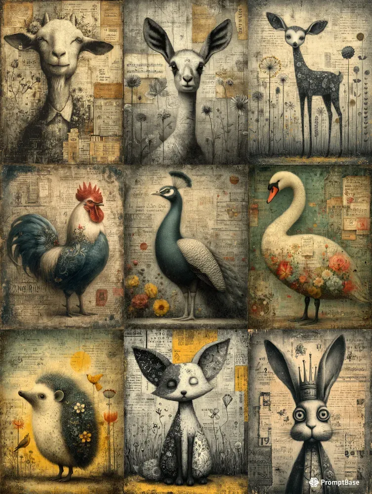 Vintage Easter Ornamental Illustrations