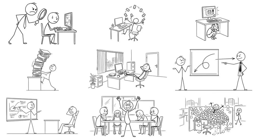 Management Stick Figure Doodles
