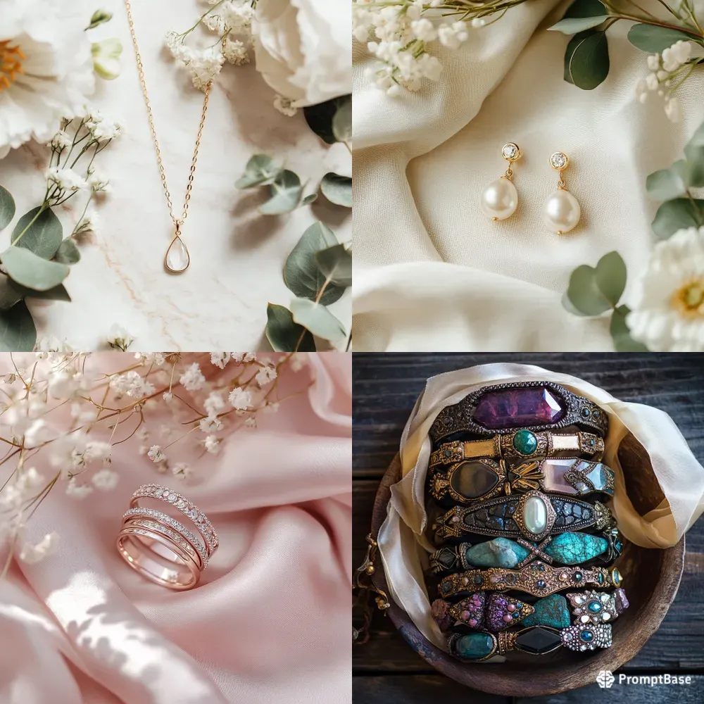 Luxury Jewelry Lifestyle Flat Lay Photos