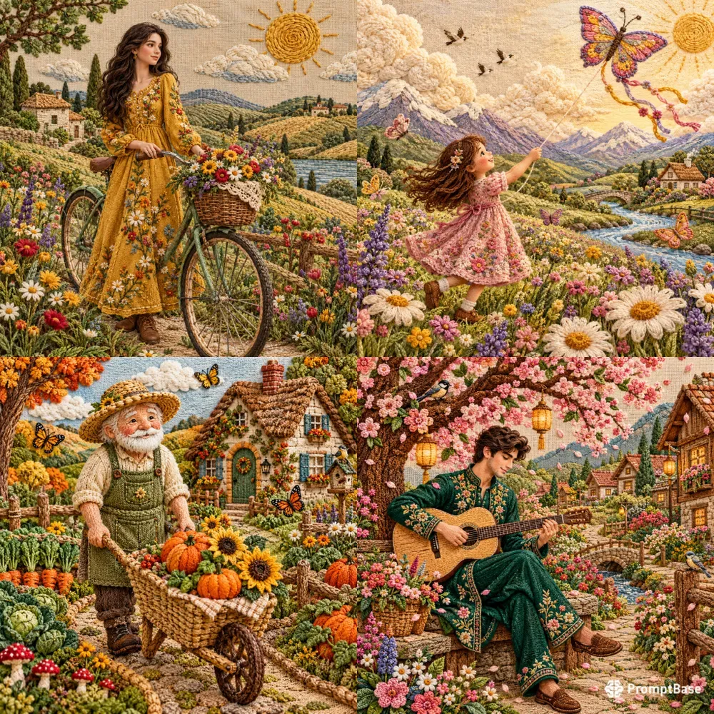 Whimsical Embroidered Worlds