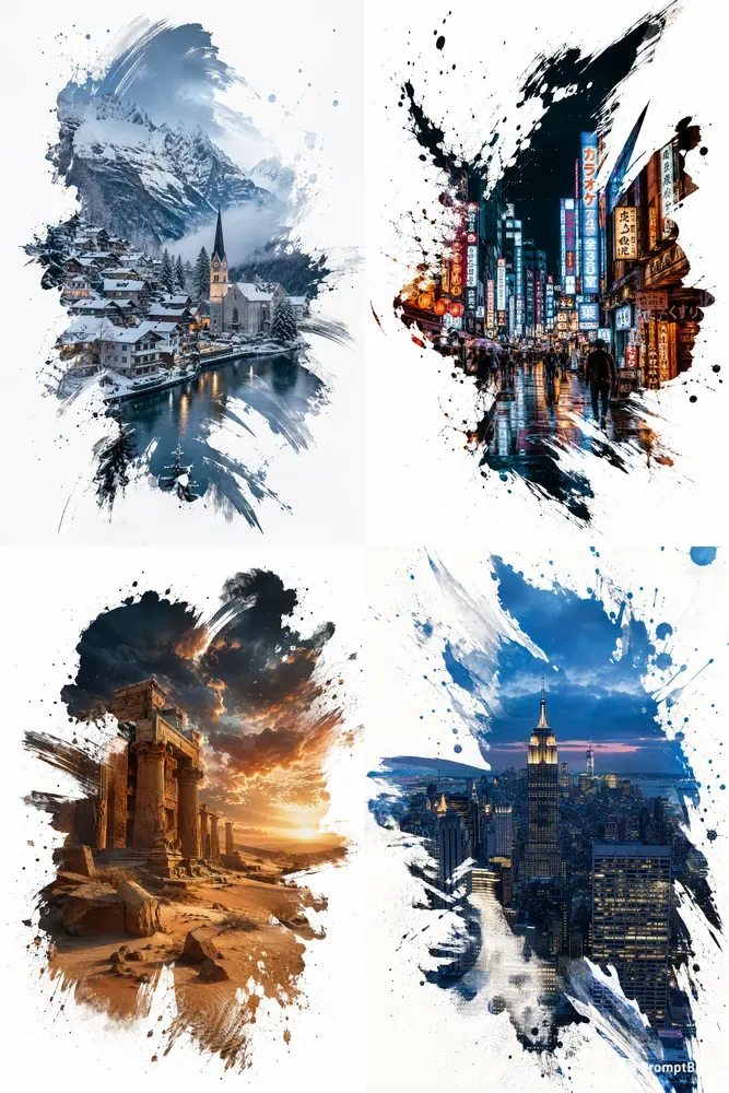 Urban Ink Splash Photo Posters