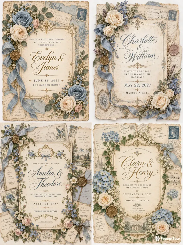 Something Blue Wedding Invitations