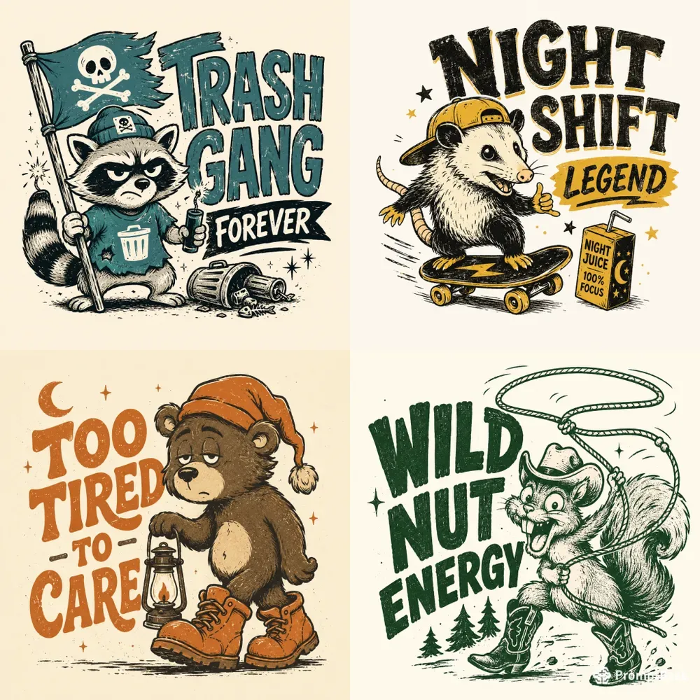 Retro Rebel Animal Mascots