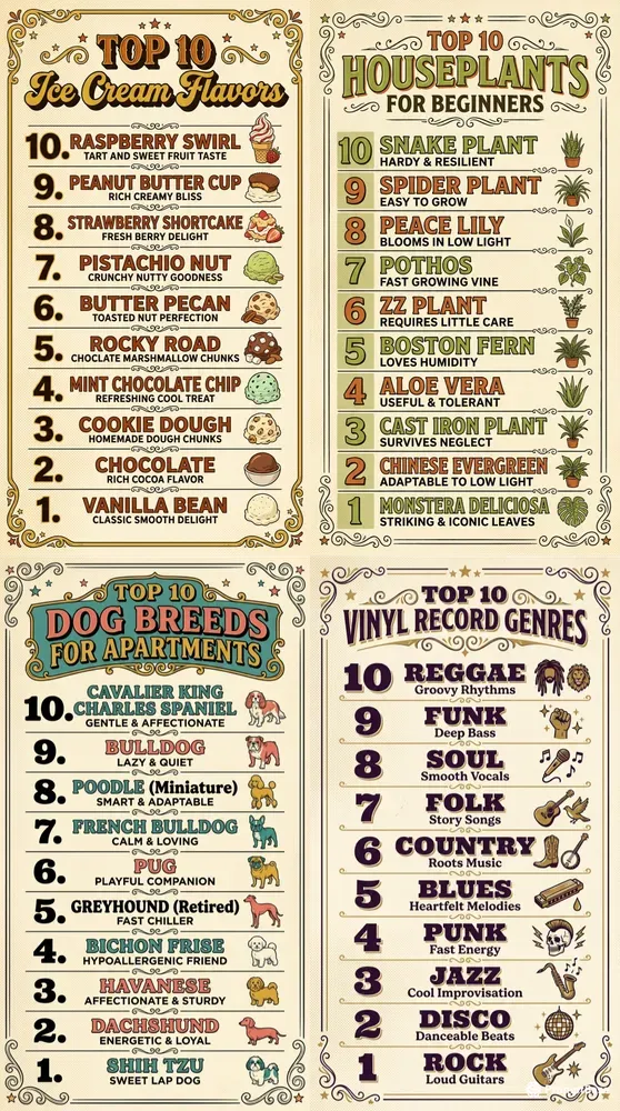 Retro Top 10 Countdown Posters