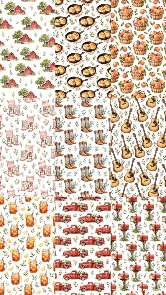 Tennessee Slow Life Seamless Patterns