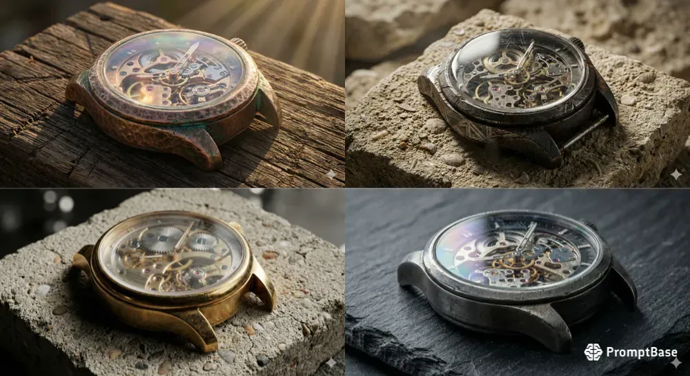 Hyperrealistic Gold Watch Macros