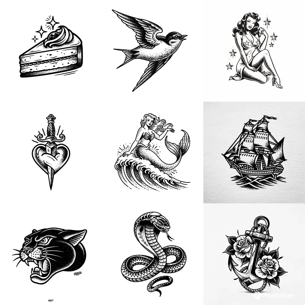 Retro Sailor Jerry Flash Tattoo Art