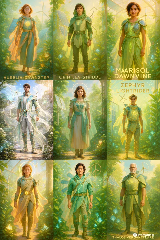 Solarpunk Guardian Reveal Posters