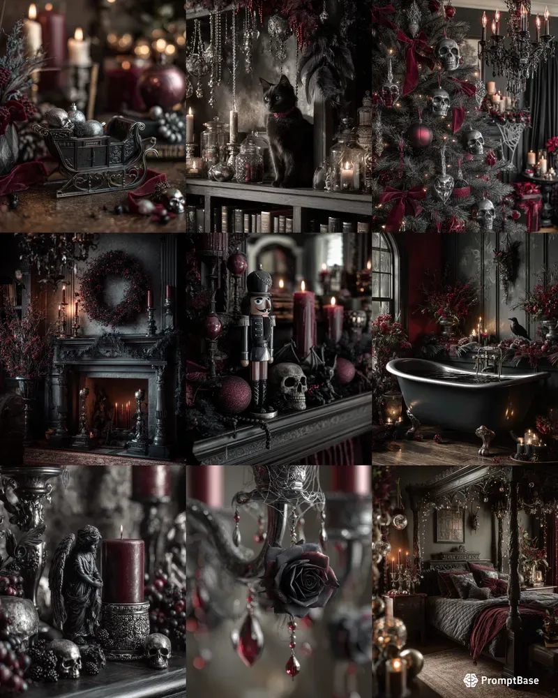 Gothic Christmas Dark Elegance Stock Art