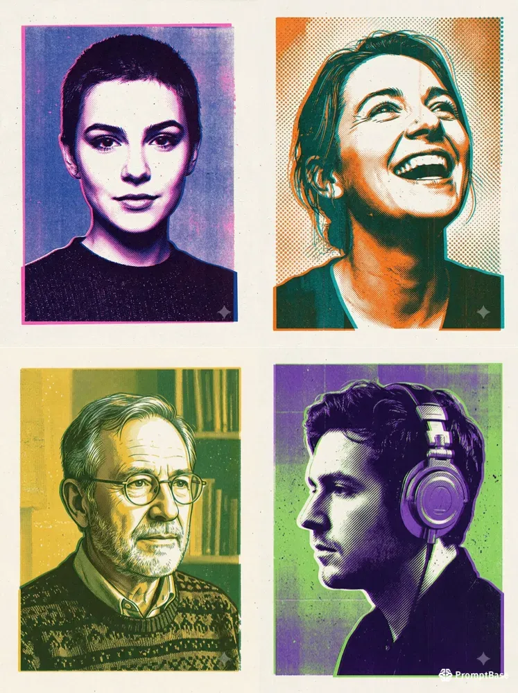 Risograph Twoink Portrait Print Style