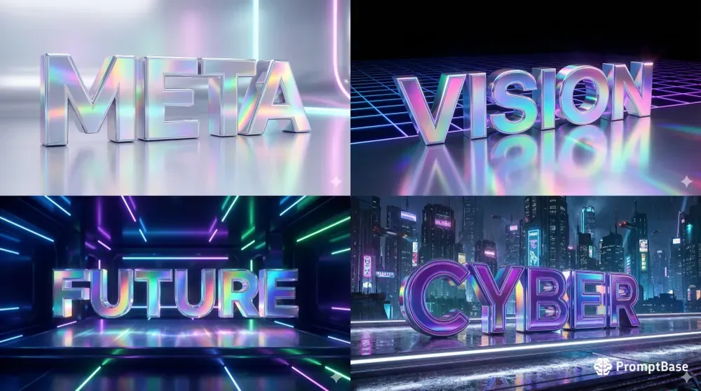 Holographic Chrome Text Generator