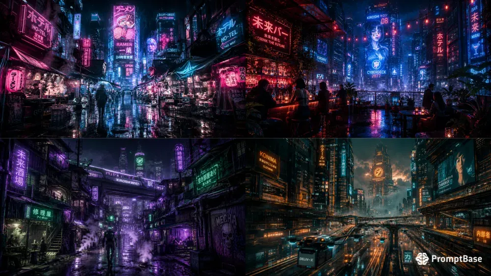 Cyberpunk Neon City Concept Art