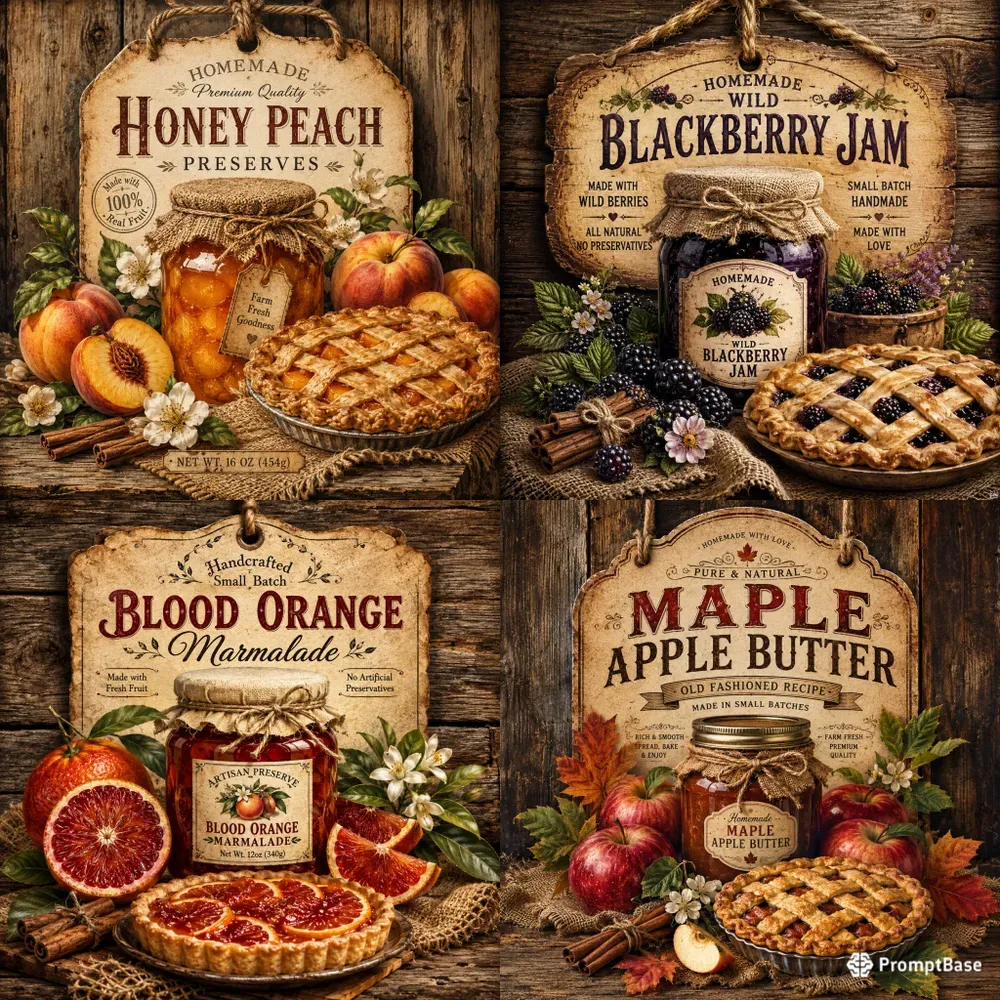 Vintage Farmhouse Fruit Preserve Tags