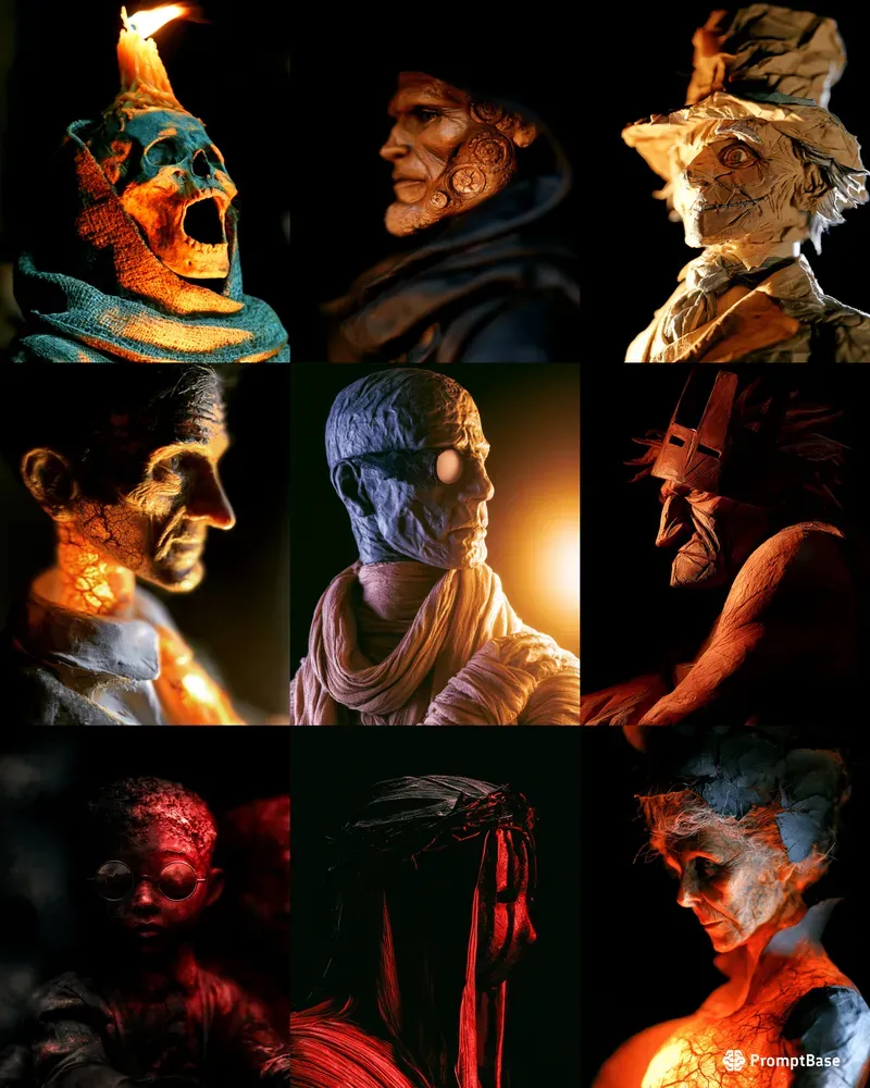 Chiaroscuro Waxwork Vignettes
