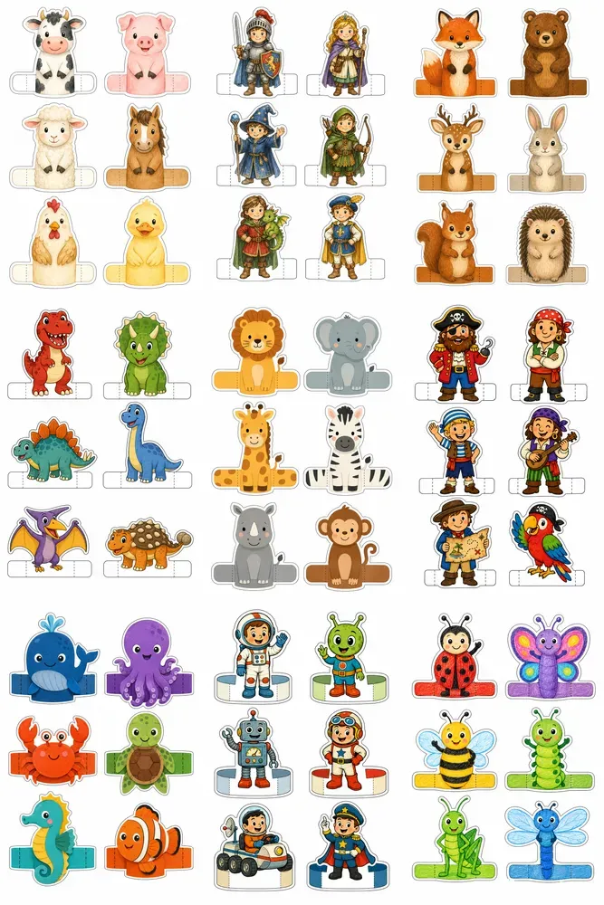 Cute Finger Puppet Cutout Sheets