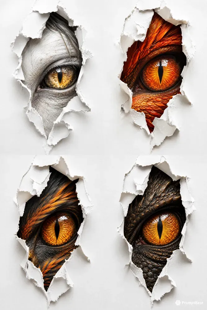 Fantasy Eyes Through Torn Walls