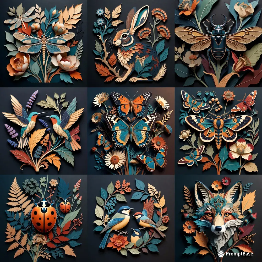 Flora And Fauna Maximalist Illustrations