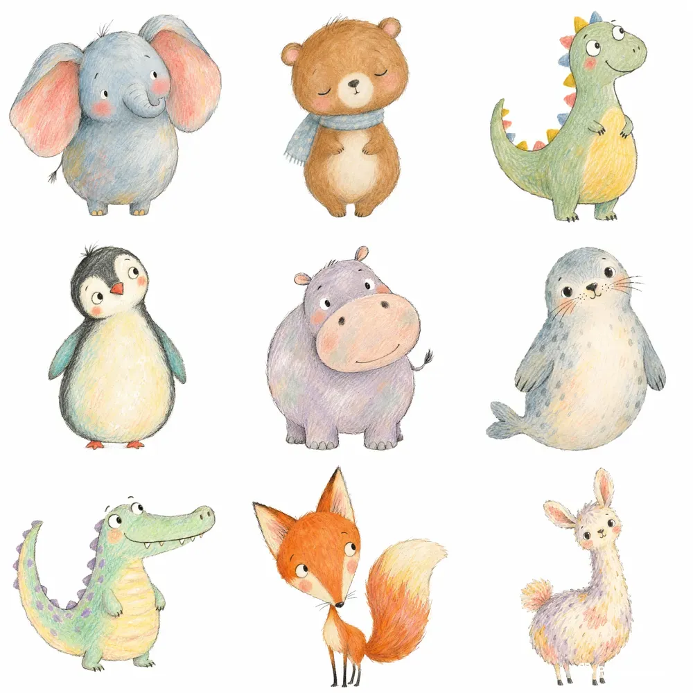 Quirky Ink Watercolor Kids Book Art