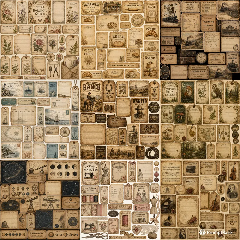 Vintage Ephemera Journal Kits
