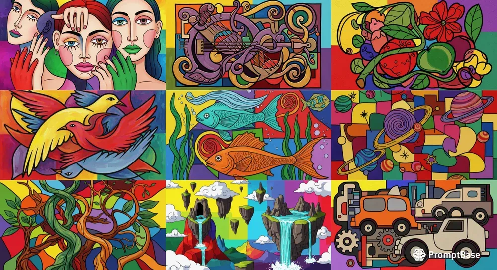 Abstract Cubist Art