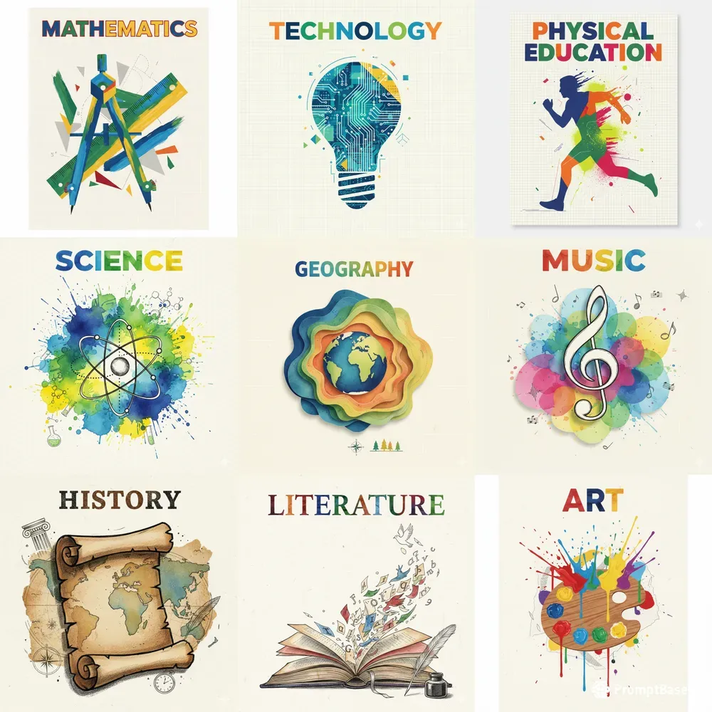 School Subjects Poster Sets