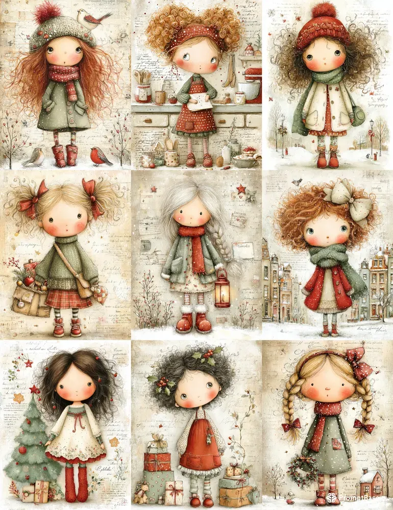 Whimsical Christmas Girl Junk Journals